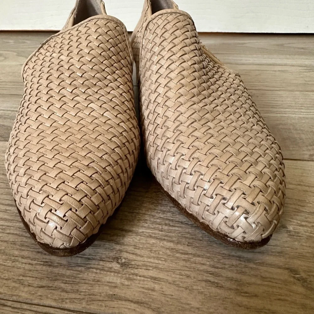 RON White Yara Made in Italy Woven Leather Loafers